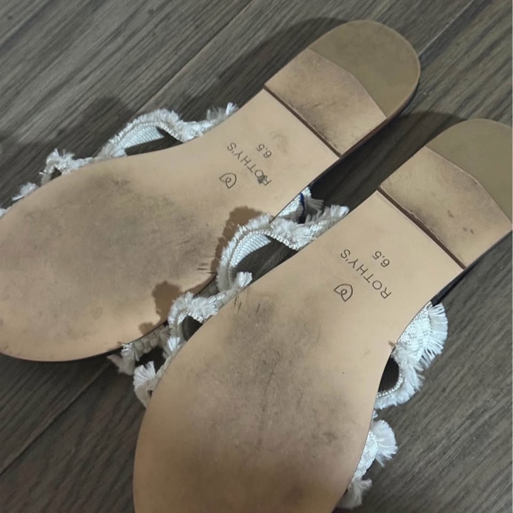 Rothy's Cream Textured Strap Sandals - Picture 3 of 3